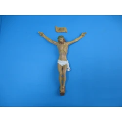 Korpus Pana Jezusa na krzyż z żywicy + napis 22 cm